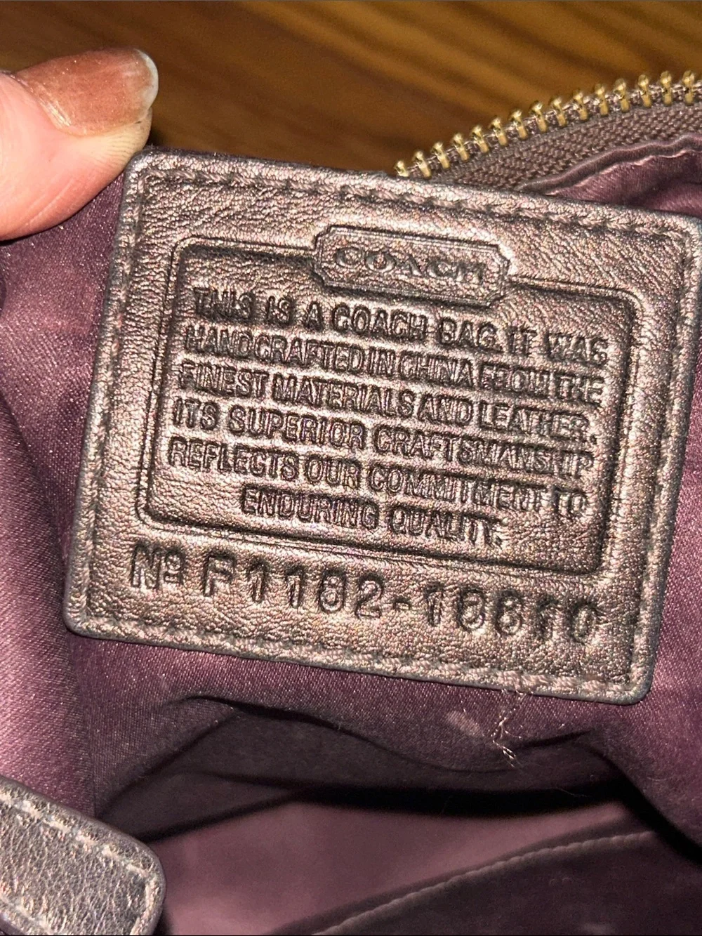 COACH Kristin Metallic Bronze Leather Convertible Hobo Crossbody Bag – Style 188